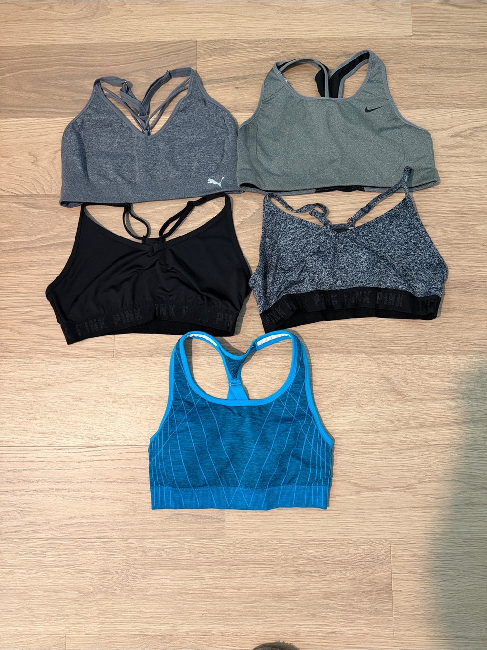 Puma, Nike, Pink and Avia Mixed Color Sports Bra.